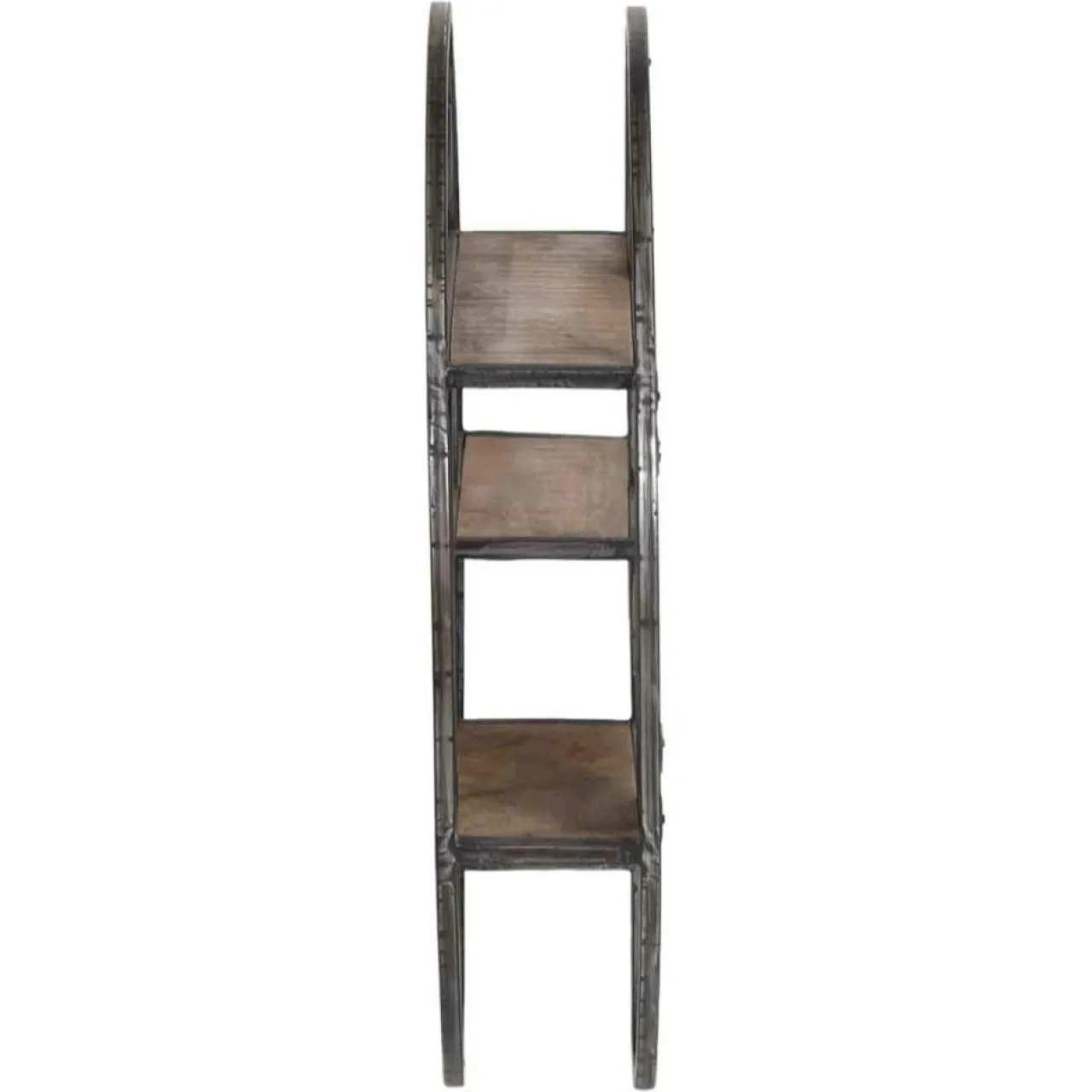 Etagere bois metal ronde manguier stockholm naturel ciré - 80x16x80 cm