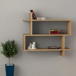 Etagère murale Paralel chêne - 70x65.5x22 cm