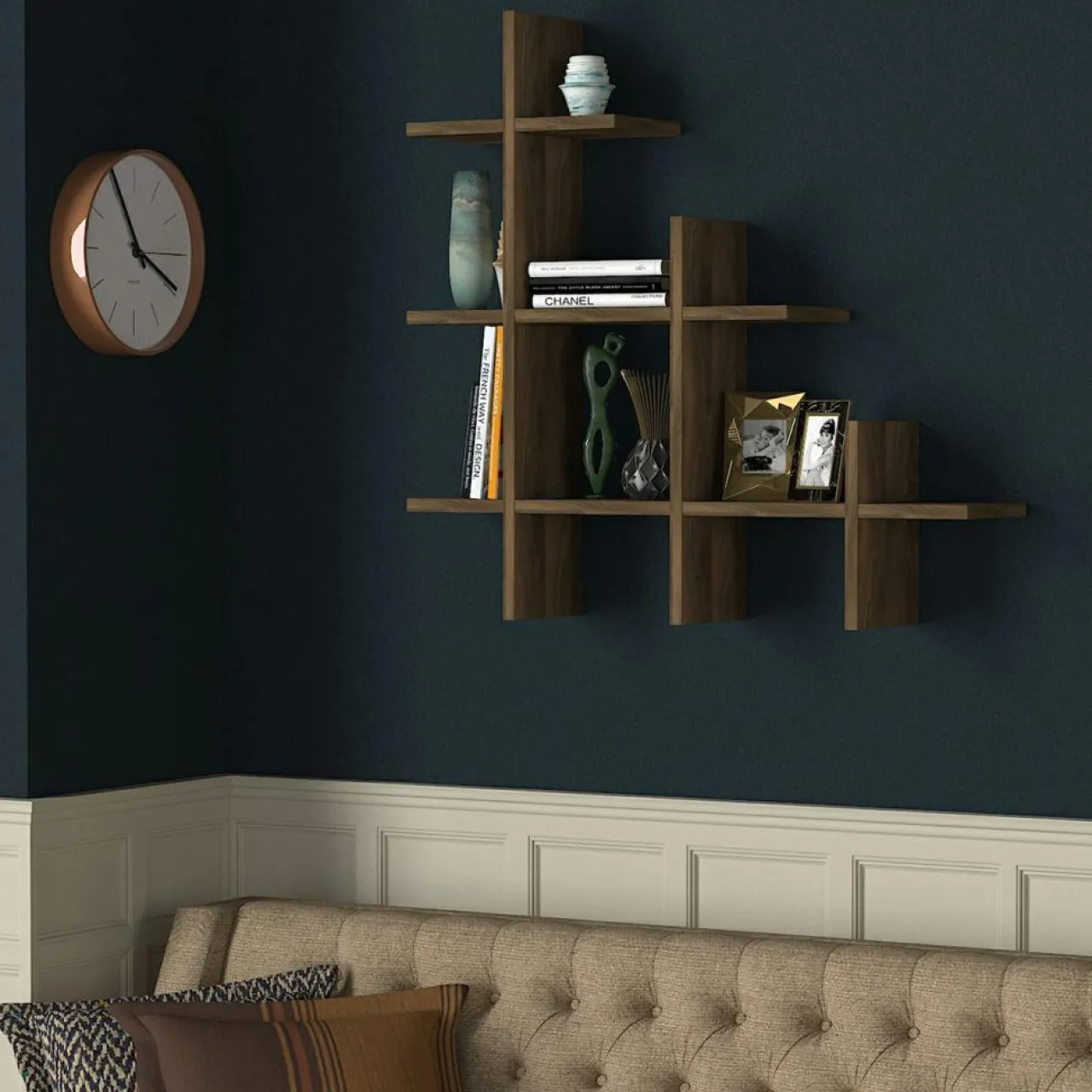 Etagère Pretino noyer - 81x80x18 cm