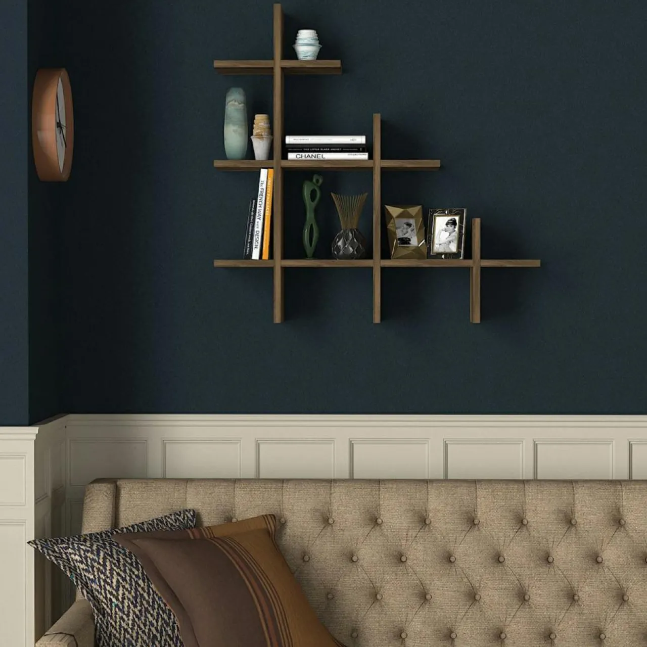 Etagère Pretino noyer - 81x80x18 cm