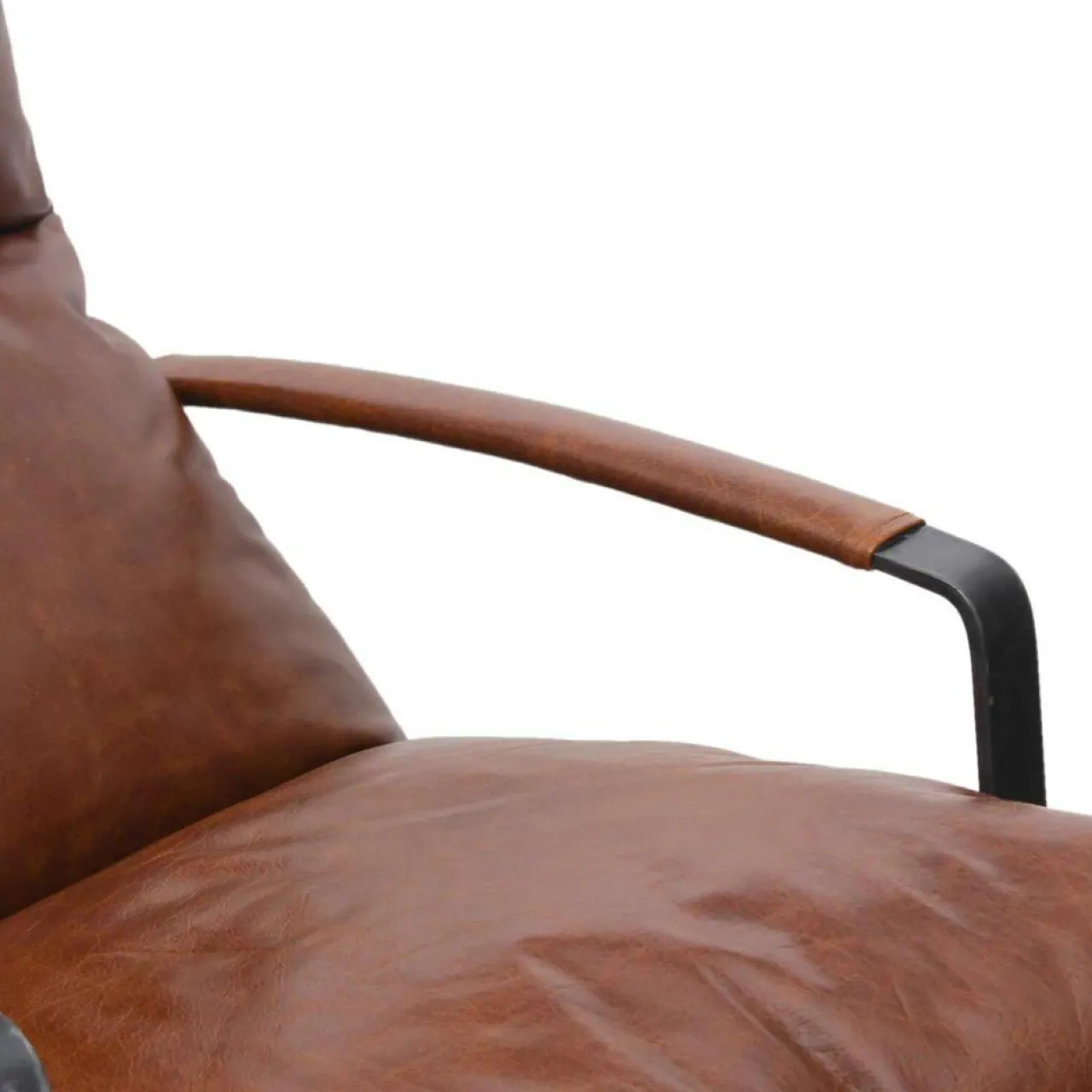 Fauteuil cuir damo marron - 63x99x99 cm