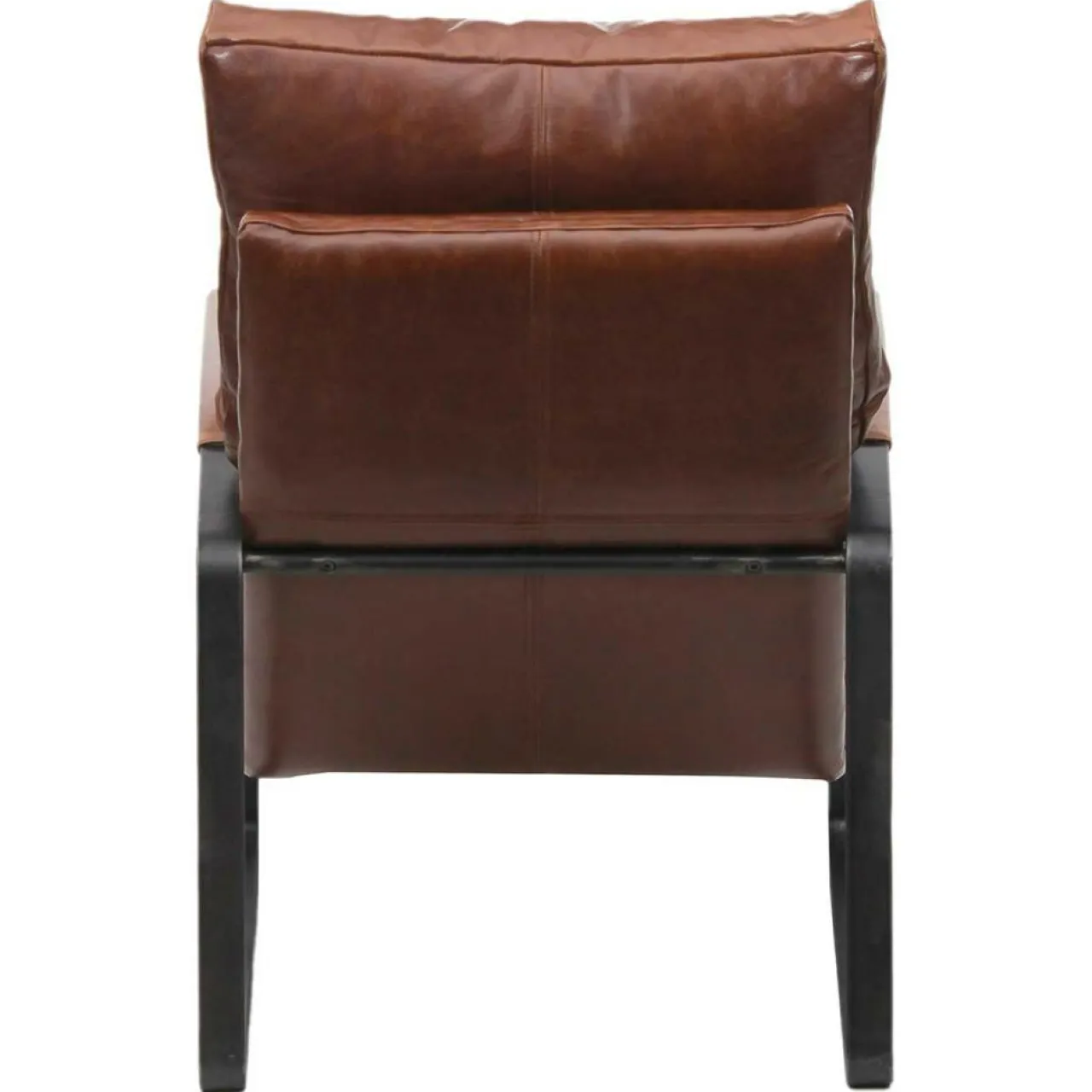 Fauteuil cuir damo marron - 63x99x99 cm