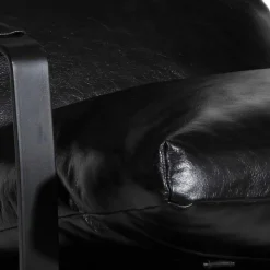 Fauteuil cuir damo noir- 63x99x99 cm