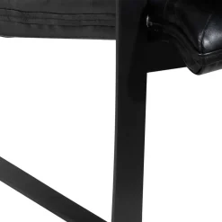 Fauteuil cuir damo noir- 63x99x99 cm
