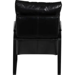 Fauteuil cuir damo noir- 63x99x99 cm