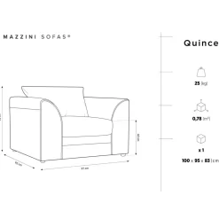 Fauteuil Quince gris foncé - 97x92x80 cm