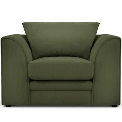 Fauteuil Quince Velours côtelé vert - 97x92x80 cm