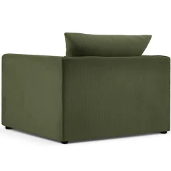 Fauteuil Quince Velours côtelé vert - 97x92x80 cm