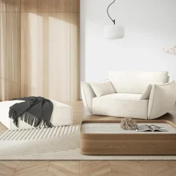 Fauteuil Vanda beige clair - 128x100x85 cm