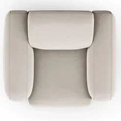 Fauteuil Velours Jasmin beige - 105x95x72 cm
