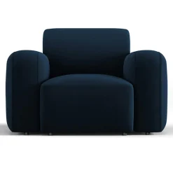 Fauteuil Velours Jasmin bleu roi - 105x95x72 cm