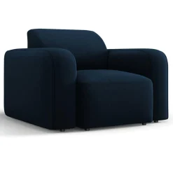 Fauteuil Velours Jasmin bleu roi - 105x95x72 cm