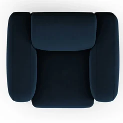 Fauteuil Velours Jasmin bleu roi - 105x95x72 cm
