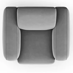 Fauteuil Velours Jasmin gris - 105x95x72 cm