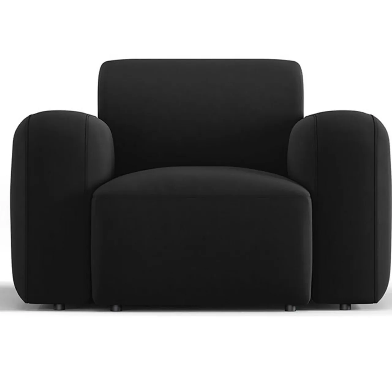Fauteuil Velours Jasmin noir - 105x95x72 cm
