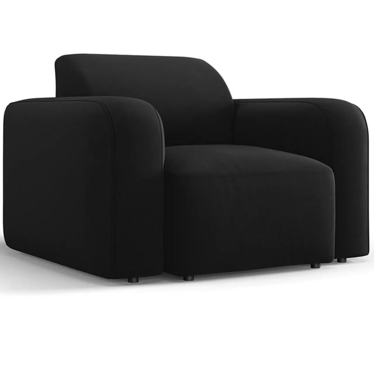 Fauteuil Velours Jasmin noir - 105x95x72 cm