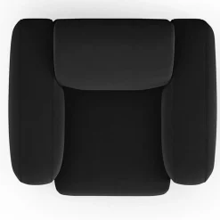 Fauteuil Velours Jasmin noir - 105x95x72 cm