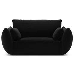 Fauteuil Velours Vanda noir - 128x100x85 cm