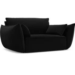 Fauteuil Velours Vanda noir - 128x100x85 cm