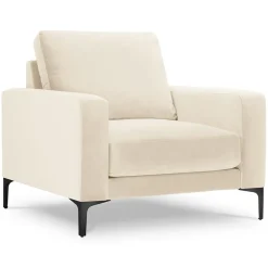 Fauteuil Velours Venus beige clair - 92x92x90 cm