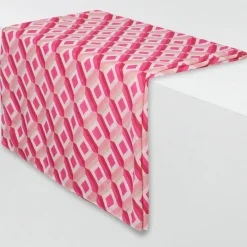 Foulard Adel imprimé graphique rose - 105x180 cm