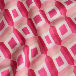 Foulard Adel imprimé graphique rose - 105x180 cm