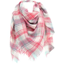 Foulard Floris 100% Laine rose - 130x130 cm