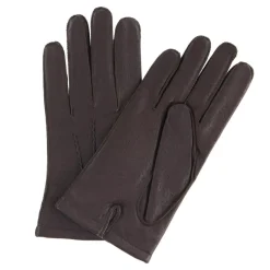 Gants en Cuir d'Agneau doublure textile marron