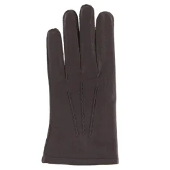 Gants en Cuir d'Agneau doublure textile marron