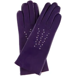 Gants en Cuir d'Agneau doublure Laine Theresa violets