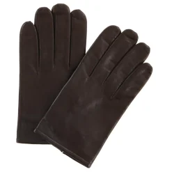 Gants en Cuir d'Agneau doublure textile marron