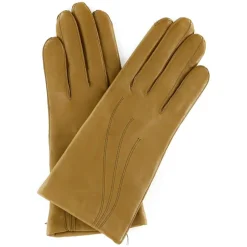 Gants en Cuir d'Agneau doublure Laine Waves chameau clair