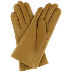 Gants en Cuir d'Agneau doublure Laine Waves chameau clair