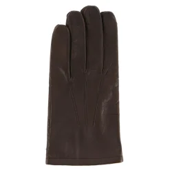 Gants en Cuir d'Agneau doublure Textile marron