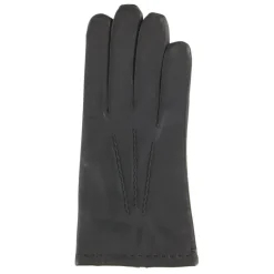 Gants en Cuir d'Agneau doublure Laine & Coton noirs
