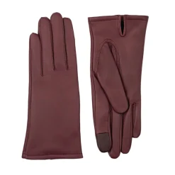 Gants en Cuir d'Agneau doublés Polaire Valois vin