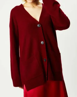 Gilet 100% Cachemire Zira rouge foncé