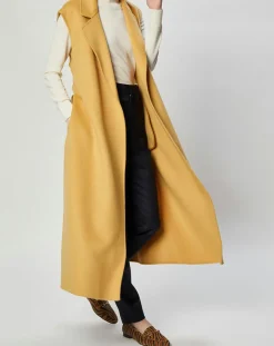 Gilet 100% Laine Louanne sans manches ocre