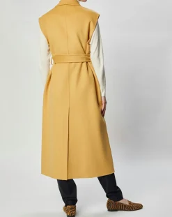 Gilet 100% Laine Louanne sans manches ocre