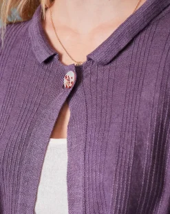 Gilet 100% Lin Alin violet