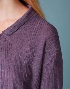 Gilet 100% Lin Alin violet