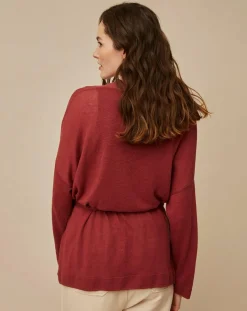 Gilet 100% Lin Therence terracotta