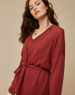 Gilet 100% Lin Therence terracotta