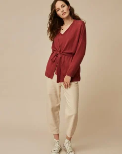 Gilet 100% Lin Therence terracotta