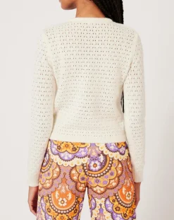 Gilet ajouré Pointelle écru