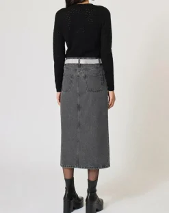 Gilet ajouré Pointelle noir