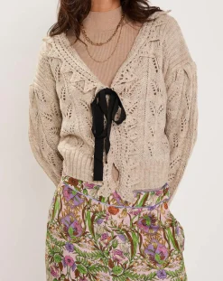 Gilet ajouré Vintage beige