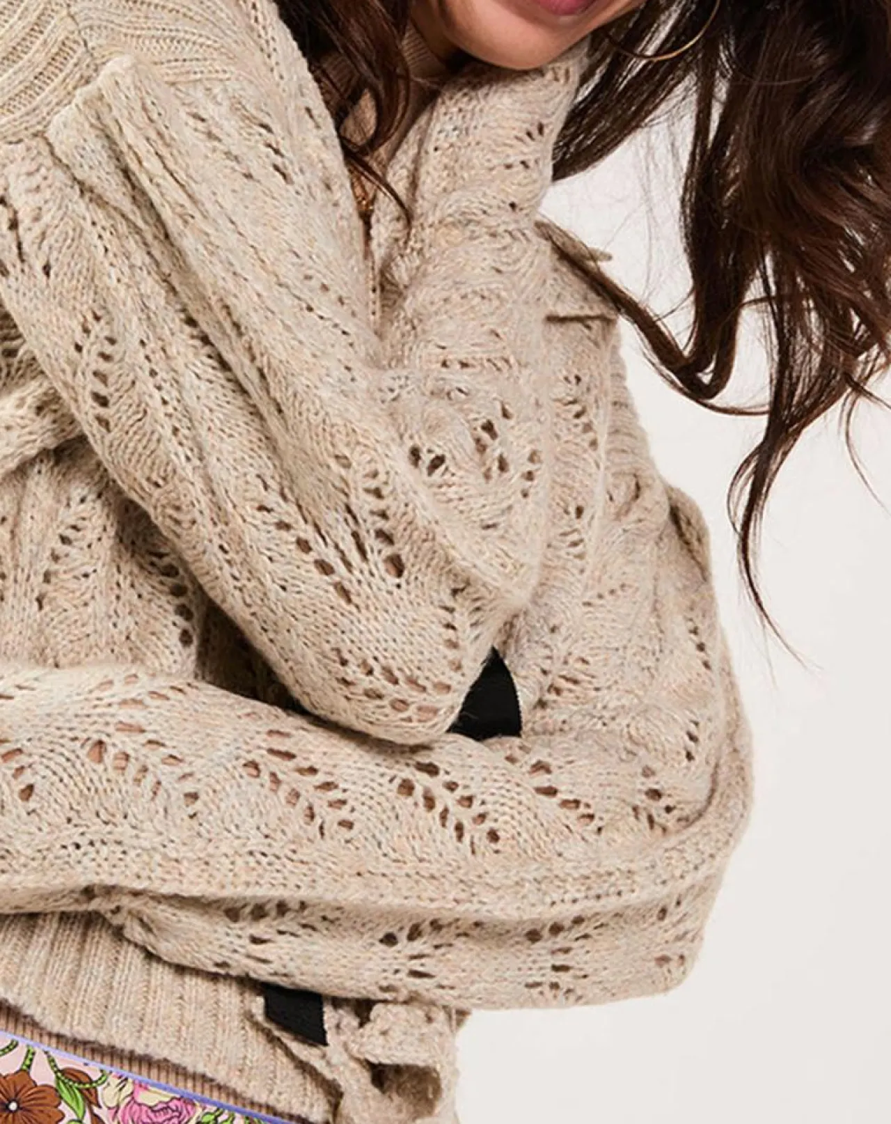 Gilet ajouré Vintage beige