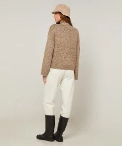 Gilet Alegria col V chiné marron