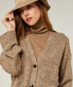 Gilet Alegria col V chiné marron